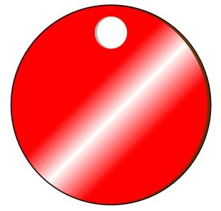BLANK 1.2MM ANODISED ALUMINIUM TAG - PACK OF 20 - RED