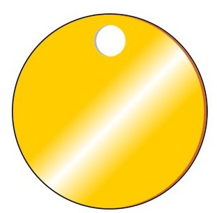 BLANK 1.2MM ANODISED ALUMINIUM TAG - PACK OF 20 - GOLD
