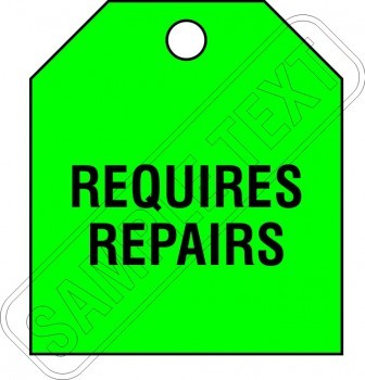 CUSTOM TEXT GREEN POLYPROPYLENE HAZARD TAG 80 X 100