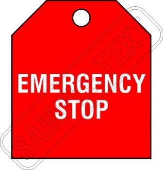 CUSTOM TEXT RED POLYPROPYLENE HAZARD TAG 80 X 100