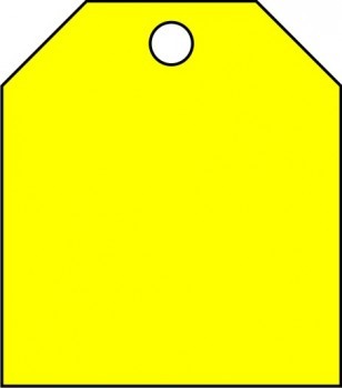 BLANK YELLOW POLYPROPYLENE HAZARD TAG 80 X 100 - 10 PACK