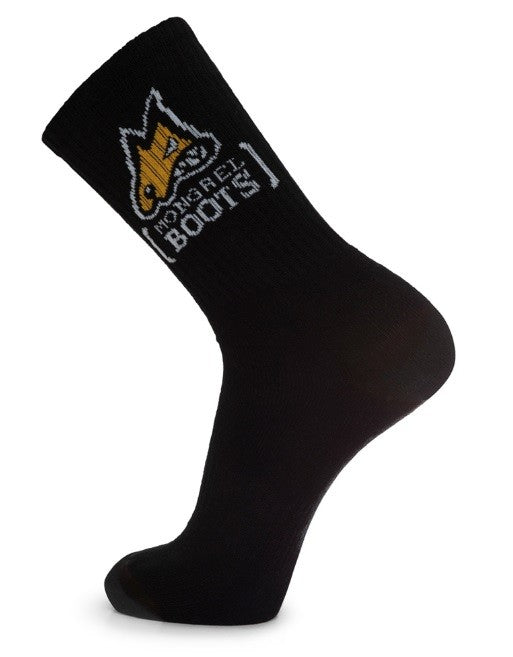 MONGREL BAMBOO BOOT SOCKS BLACK - PACK OF 3