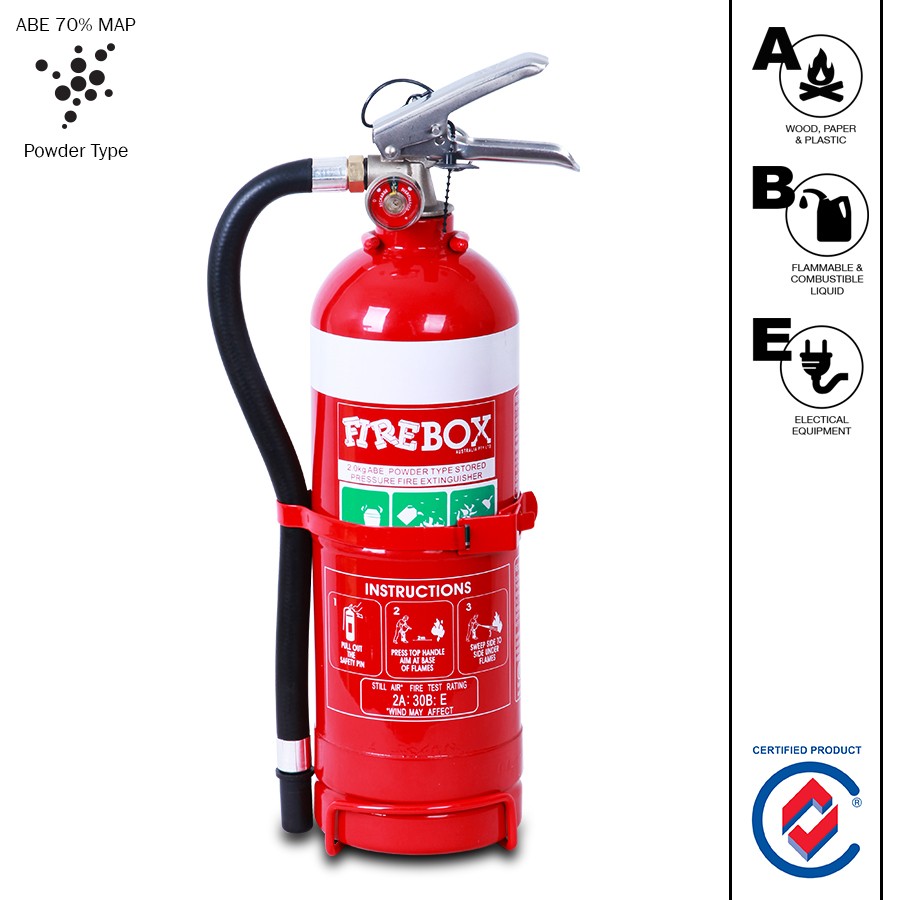 2.0 KG DRY CHEMICAL POWDER ABE EXTINGUISHER WITH VEHICLE BRACKET