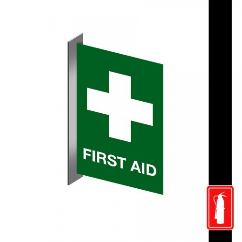 FIRST AID LOCATION SIGN - RIGHT ANGLE
