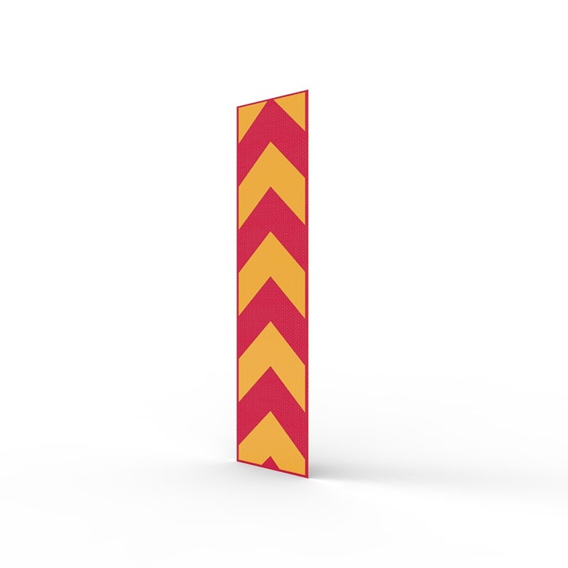 FOLD DOWN BOLLARD REFLECTIVE 150 X 600 RED / YELLOW CHEVRON STICKER