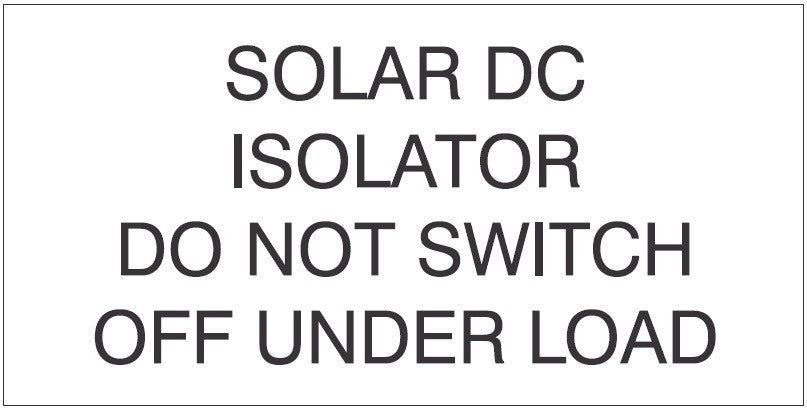 ENGRAVED UTILITY IDENTIFICATION LABEL SOLAR