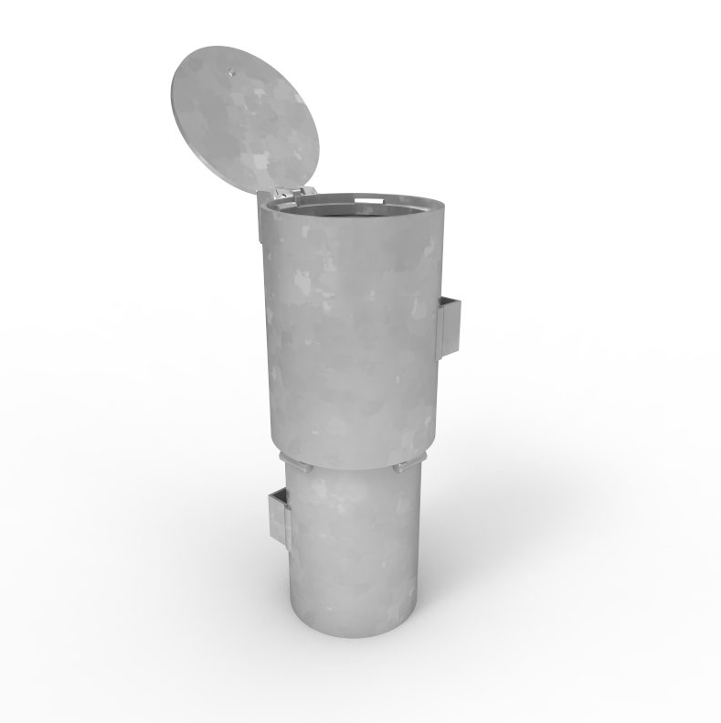 140mCam-lok Removable Bollard 140mm New Concrete Sleeve – Stainless Steel Lid