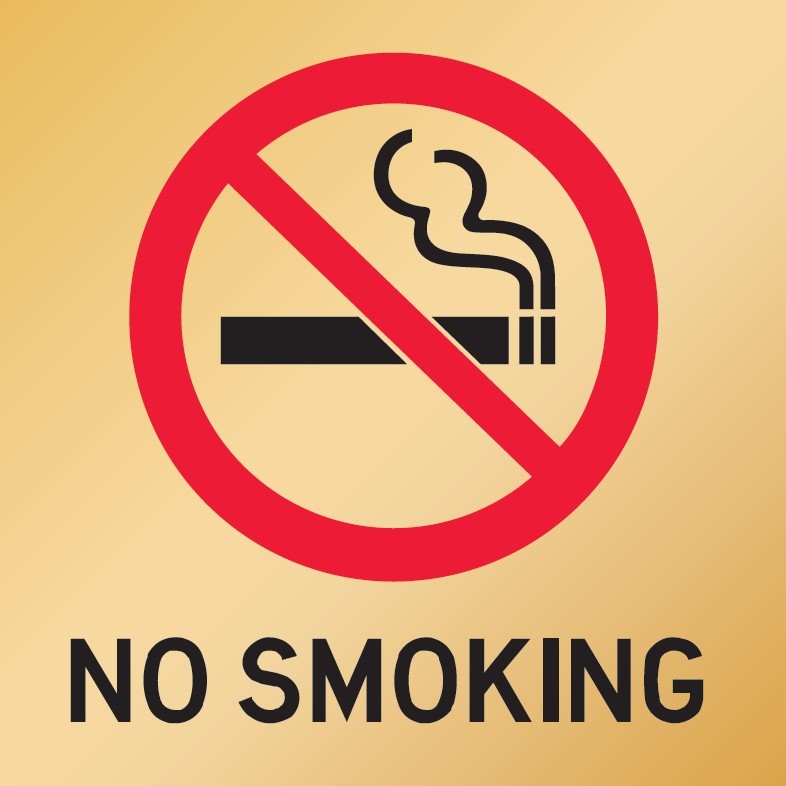 REVERSE ENGRAVED PAINT-FILLED NO SMOKING WITH PICTO 150 X 150