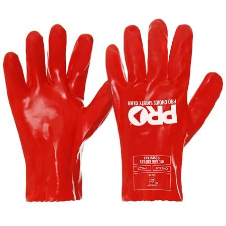 PROCHOICE 27CM RED PVC GLOVES LARGE