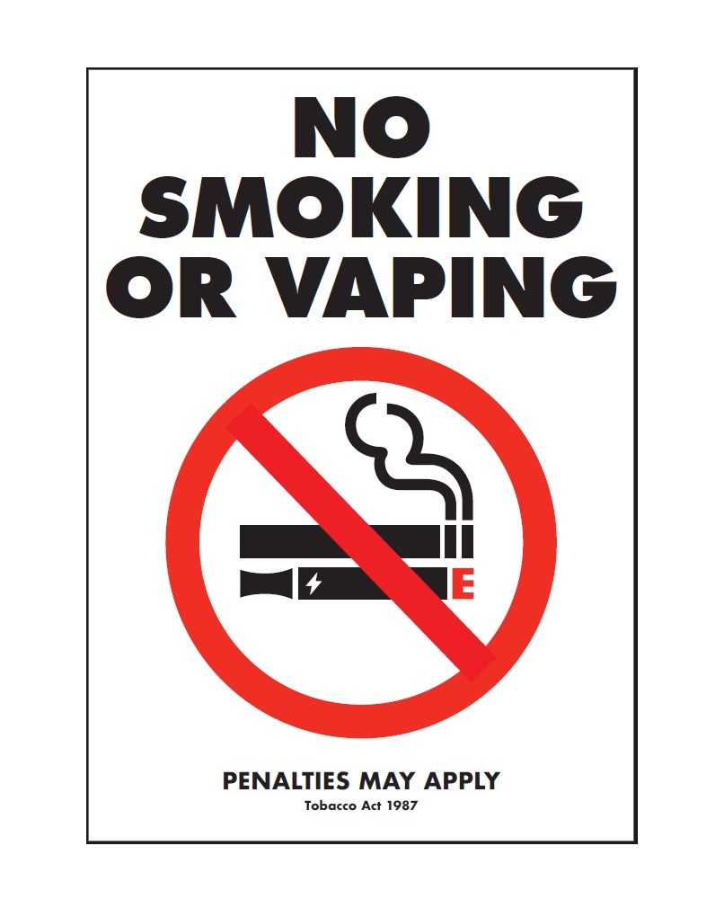 NO SMOKING OR VAPING