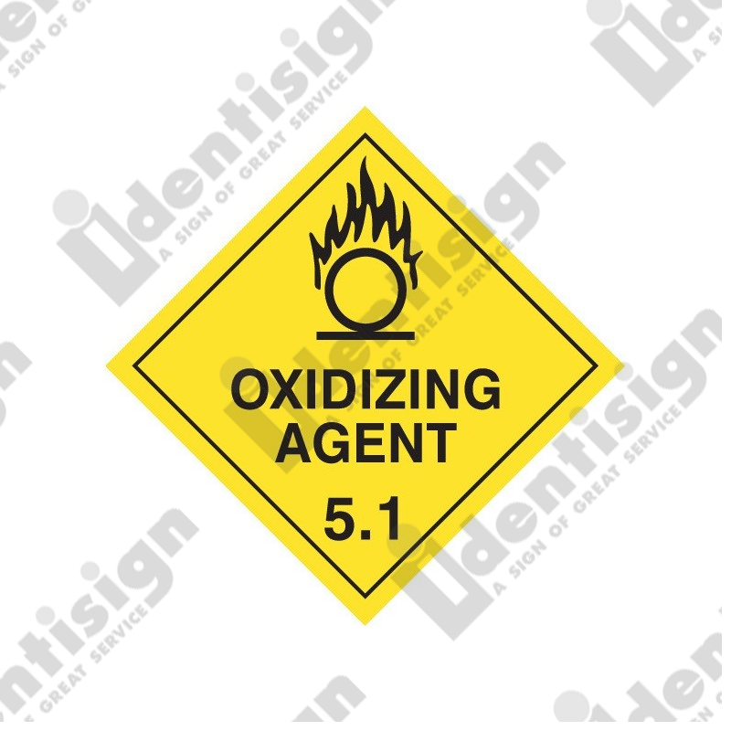 Oxidizing Agent Hazchem Placard