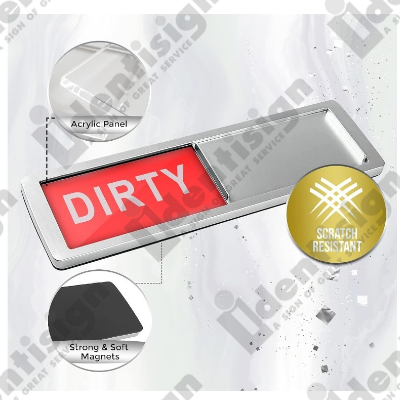 Slider Door Sign DIRTY / CLEAN for Dishwasher