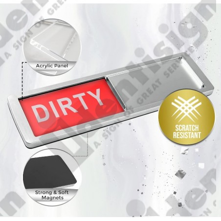 Slider Door Sign DIRTY / CLEAN for Dishwasher