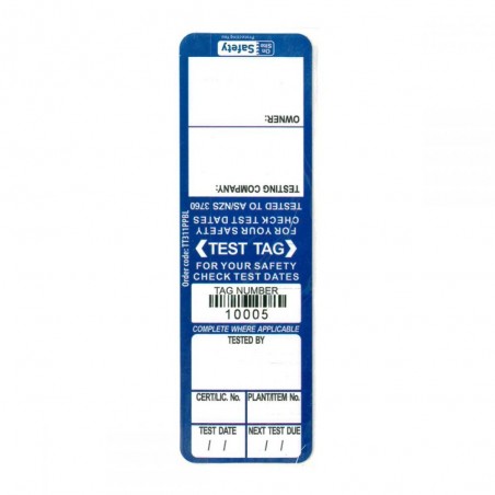 Test and Tag Labels - Indoor - Blue - 100 Pack