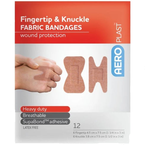 Fabric Dressings Fingertip & Knuckle (12) Latex Free