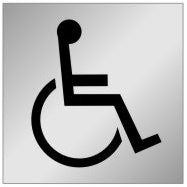 ALUMINIUM ADHESIVE LABEL 150 X 150 DISABLED PICTO RESTROOM