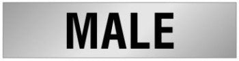 ALUMINIUM ADHESIVE LABEL 230 X 55 MALE RESTROOM