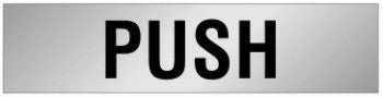 ALUMINIUM ADHESIVE LABEL 230 X 55 PUSH