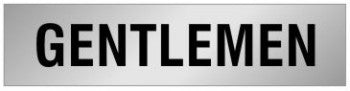 ALUMINIUM ADHESIVE LABEL 230 X 55 GENTLEMEN RESTROOM