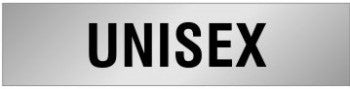 ALUMINIUM ADHESIVE LABEL 230 X 55 UNISEX RESTROOM