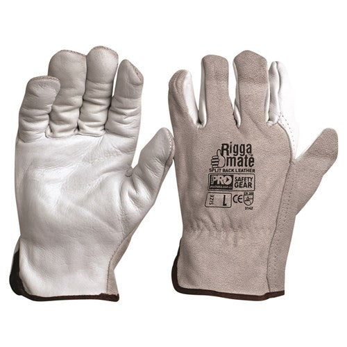 PROCHOICE RIGGAMATE COWGRAIN PALM / SPLIT BACK GLOVES