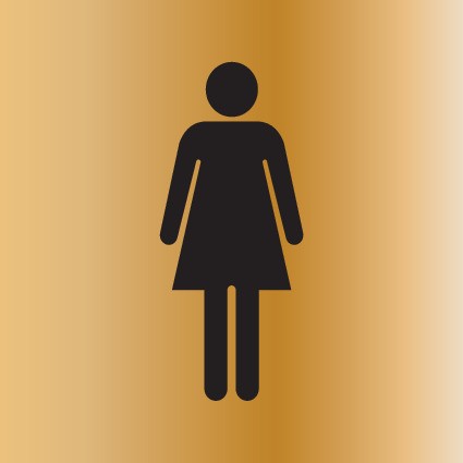 ENGRAVED FEMALE PICTO RESTROOM 150 X 150