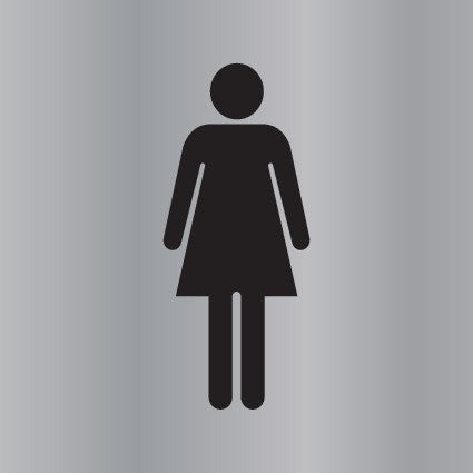 ENGRAVED FEMALE PICTO RESTROOM 150 X 150
