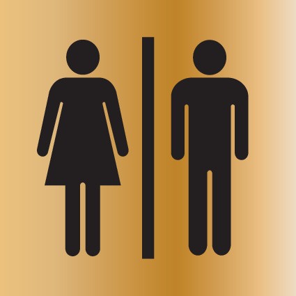 ENGRAVED UNISEX PICTO RESTROOM 150 X 150