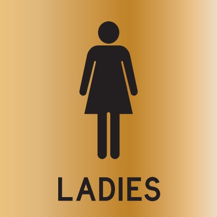 ENGRAVED LADIES WITH PICTO RESTROOM 150 X 150