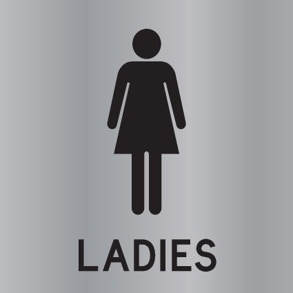 ENGRAVED LADIES WITH PICTO RESTROOM 150 X 150