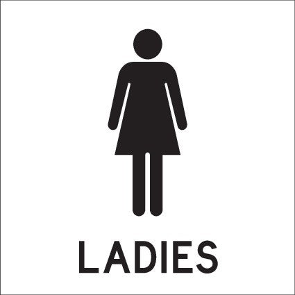 ENGRAVED LADIES WITH PICTO RESTROOM 150 X 150
