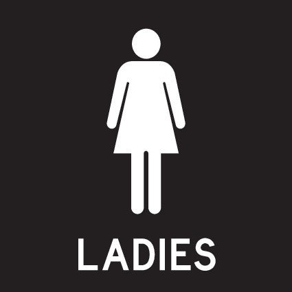 ENGRAVED LADIES WITH PICTO RESTROOM 150 X 150