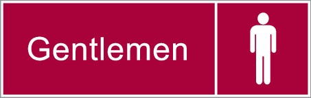 ENGRAVED GENTLEMEN WITH PICTO RESTROOM 290 X 90