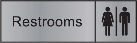 ENGRAVED RESTROOMS WITH PICTO 290 X 90