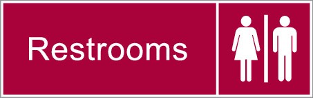 ENGRAVED RESTROOMS WITH PICTO 290 X 90