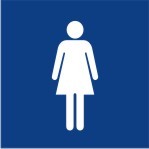 ENGRAVED FEMALE PICTO TOILET RESTROOM 90X90