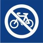 ENGRAVED NO BICYCLES 90 X 90