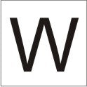 ENGRAVED LETTER "W" 90 X 90