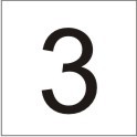 ENGRAVED NUMBER "3" 90 X 90