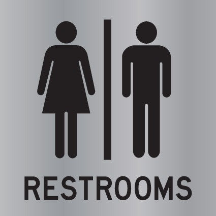 REVERSE ENGRAVED PAINT-FILLED UNISEX RESTROOMS WITH PICTO 150 X 150