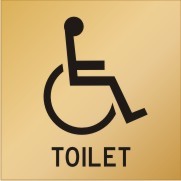 REVERSE ENGRAVED PAINT-FILLED DISABLED TOILET WITH PICTO RESTROOM 150 X 150