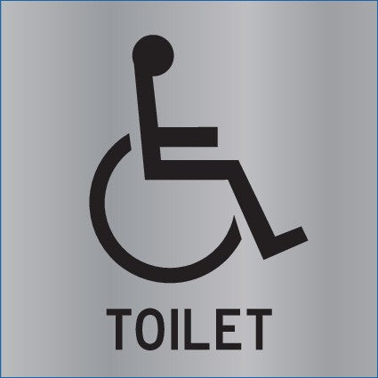 REVERSE ENGRAVED PAINT-FILLED DISABLED TOILET WITH PICTO RESTROOM 150 X 150