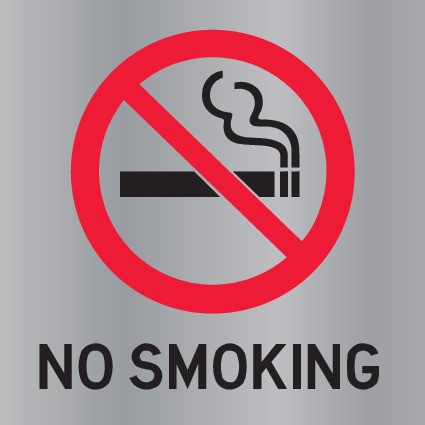 REVERSE ENGRAVED PAINT-FILLED NO SMOKING WITH PICTO 150 X 150