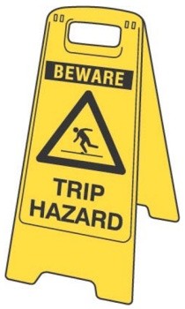 FLOOR STAND MOULDED PLASTIC TRIP HAZARD WITH PICTO