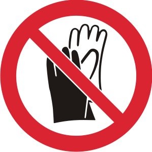 DO NOT WEAR GLOVES PROHIBITION DISC