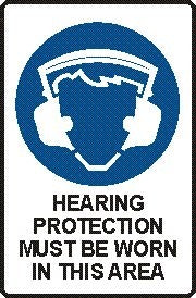 HEARING PROTECTION MUST BE WORN IN THIS AREA WITH PICTO