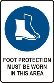 FOOT PROTECTION MUST BE WORN IN THIS AREA WITH PICTO