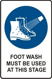 FOOT WASH MUST BE USED AT THIS STAGE WITH PICTO