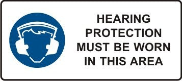 HEARING PROTECTION MUST BE WORN IN THIS AREA WITH PICTO
