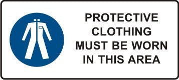 PROTECTIVE CLOTHING MUST BE WORN IN THIS AREA WITH PICTO